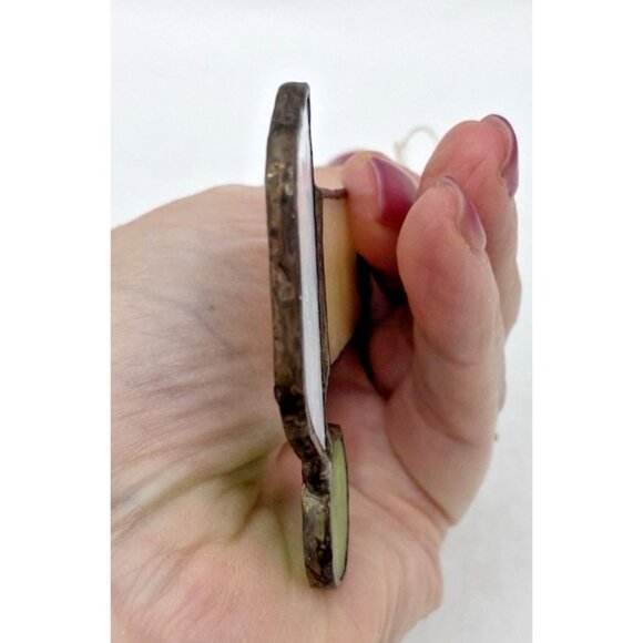 Vintage Stained Glass Candle Christmas Ornament Handmade Holiday Sun Catcher - Picture 5 of 10